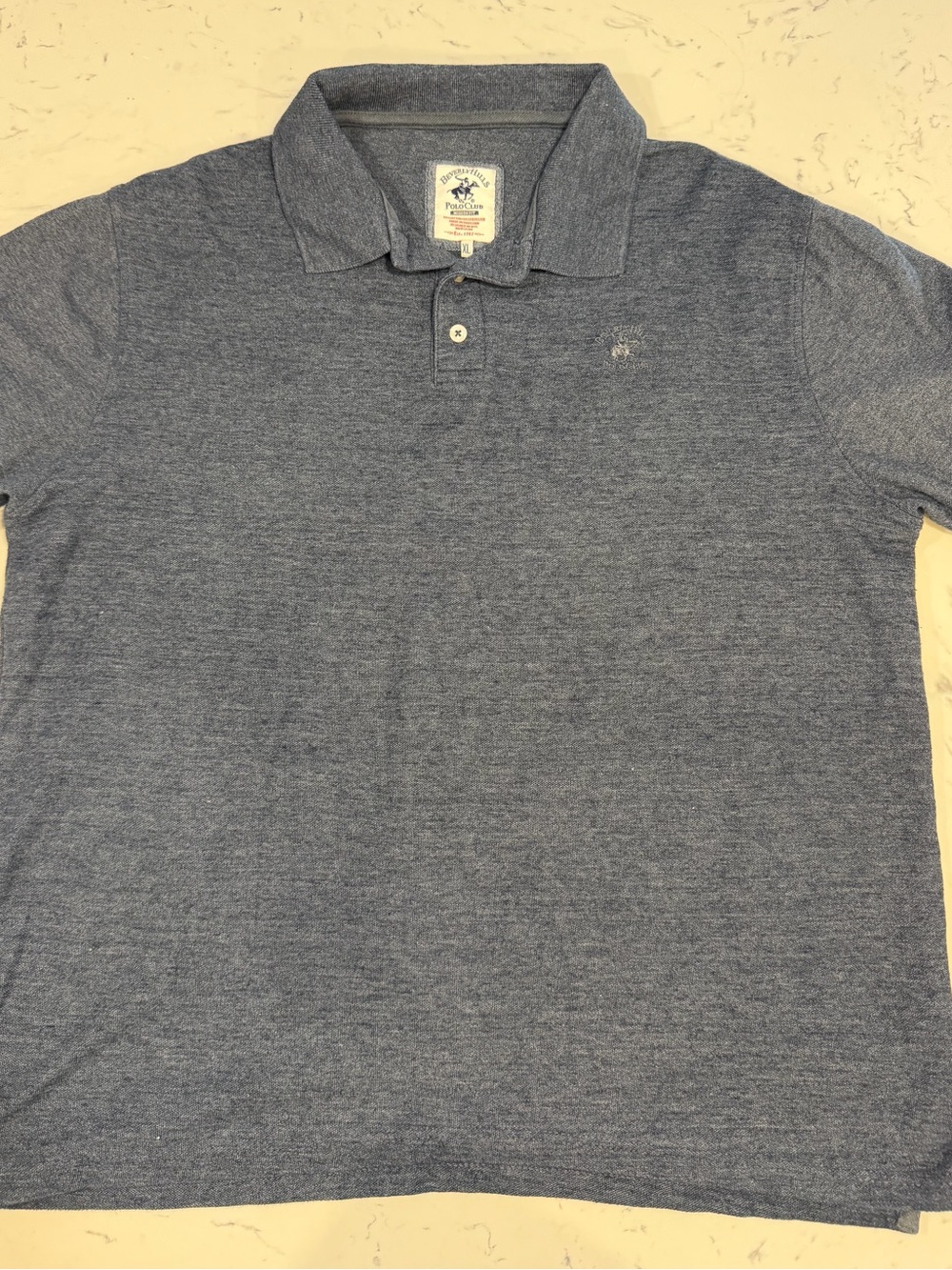 Men’s Golf Polo Beverly Hills Polo Club Heathered Blue Polo men’s Xl